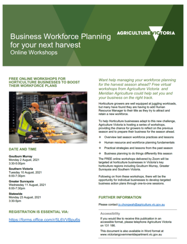 Ag Vic workshop flyer